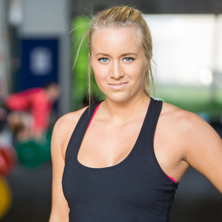 Joanna Gill cooling off after her workout